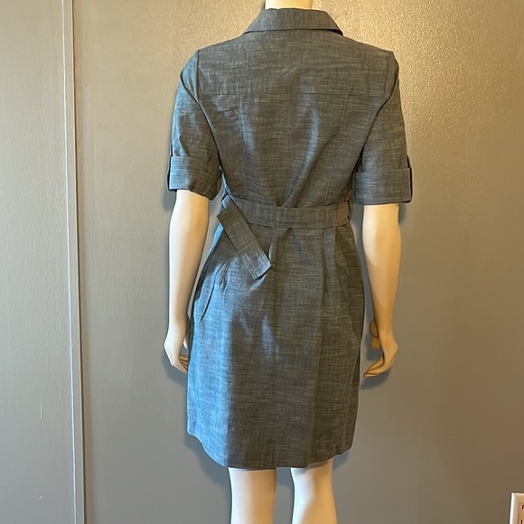 Sharagano, roll up sleeve, denim dress. - Picture 5 of 10